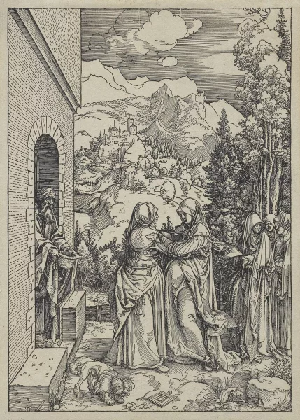 Albrecht Dürer — La Visitation. Planche de la série La Vie de la Vierge