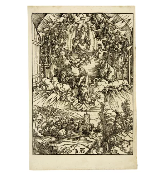 Albrecht Dürer — Johannes vor Gottvater und den Ältesten - St. John before God and the Elders Sheet 2 from the "Apocalypse"