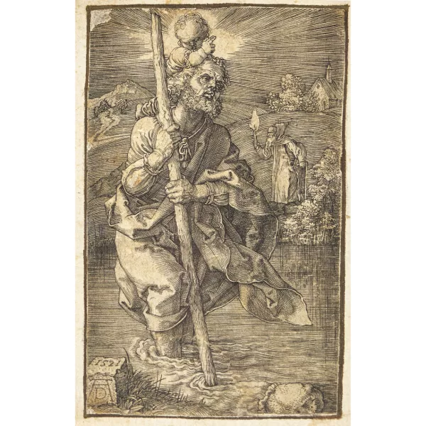 Albrecht Dürer — "Der heilige Christophorus, nach rechts schauend".