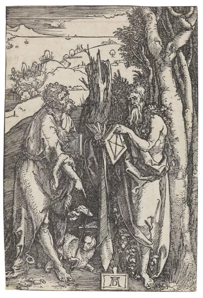 Albrecht Dürer — Johannes der Täufer und Onuphrius mit der Hopfengirlande