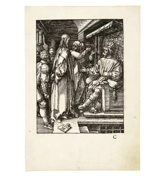 Albrecht Dürer — Christus vor Herodes - Christ before Herod Sheet 17 from the series "The Little Passion"