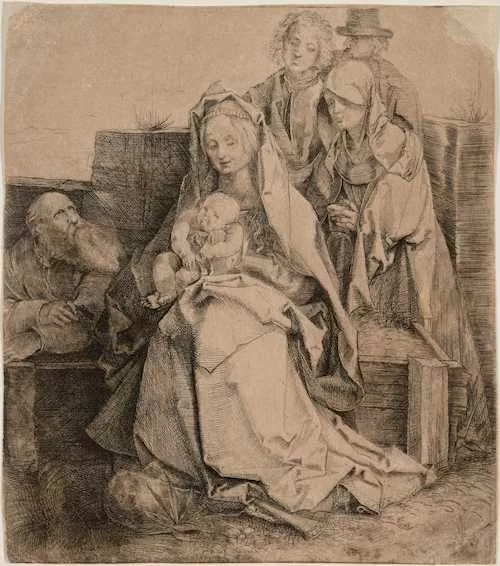 Albrecht Dürer — The Holy Family, six figures. Circa 1512/13.