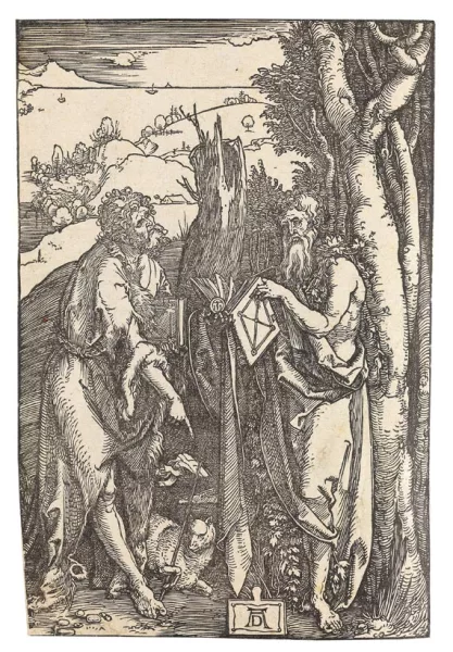 Albrecht Dürer — Johannes der Täufer und Onuphrius mit der Hopfengirlande