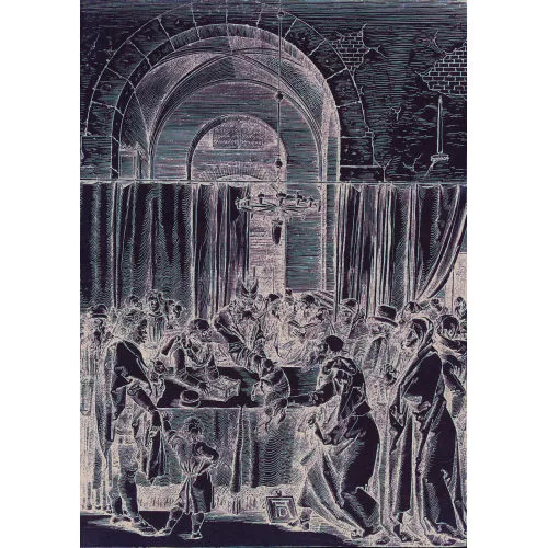 Albrecht Dürer — Joachims Opfer wird vom Hohenpriester zurückgewiesen.