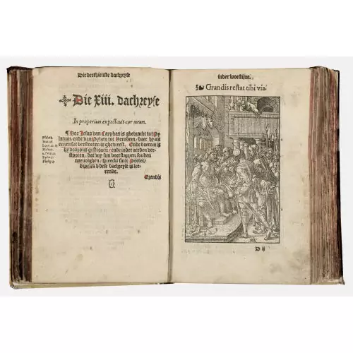Petrus Godefridus: "Dye woestyne des Heere, leere[n]de hoe een goet kersten mensch, Christu[m], dlicht der waerheyt ende ald. duechden sal nauolge[n] in dese duyster woestijne des bedroefde werelts, in alle volmaectheyt".