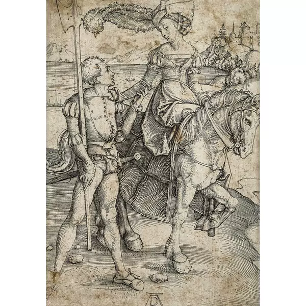 "Das Fräulein zu Pferd und der Landsknecht"