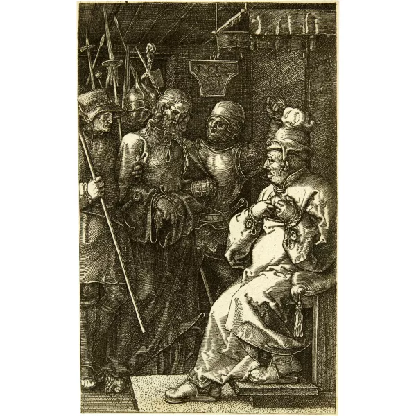 Albrecht Dürer — Christus vor Kaiphas Sheet 4 of the series "Die Kupferstich-Passion"