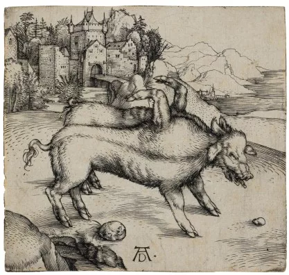 Albrecht Dürer — Die wunderbare Sau von Landser, um 1496