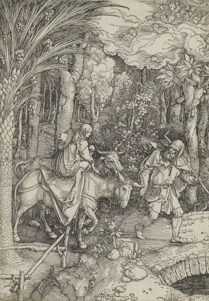 Albrecht Dürer — La Fuite en Egypte. Planche de la série La Vie de la Vierge