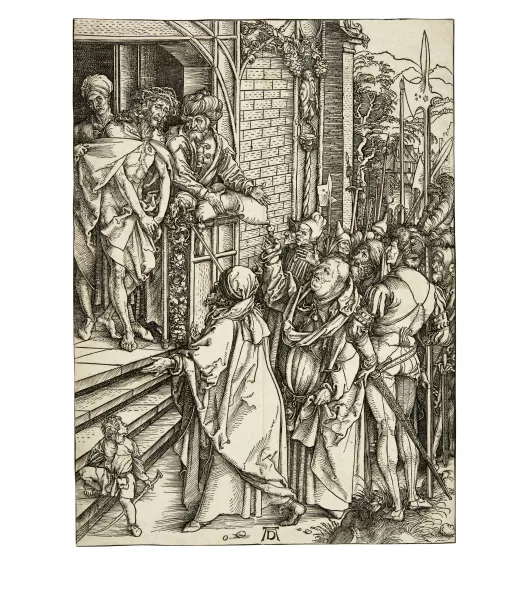 Albrecht Dürer — Die Schaustellung Christi - Ecce Homo Sheet 6 from the series "The Great Passion". Early print