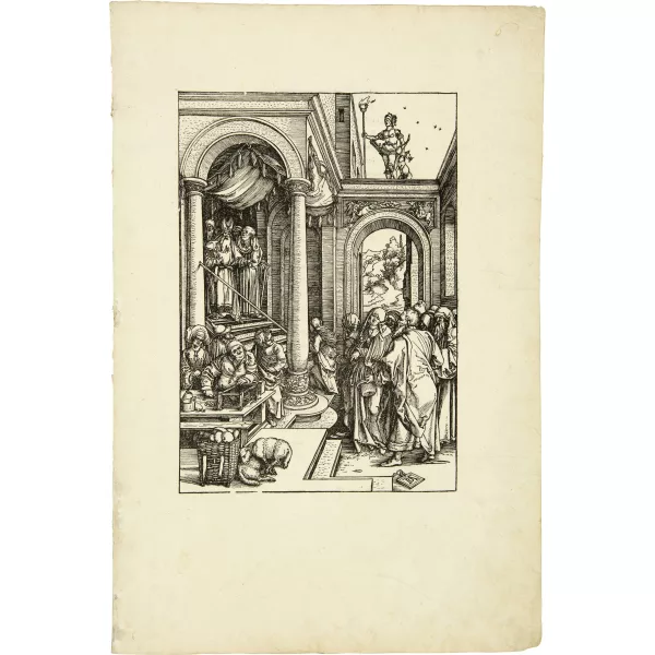 Albrecht Dürer — Mariens Tempelgang Blatt 6 der Folge "Das Marienleben"