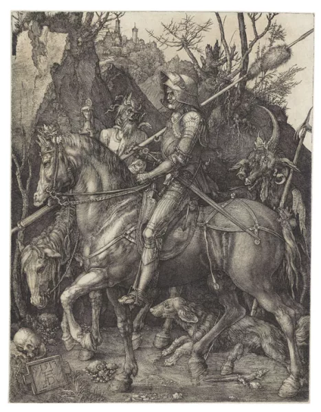 Albrecht Dürer — Der Reiter (Ritter, Tod und Teufel)