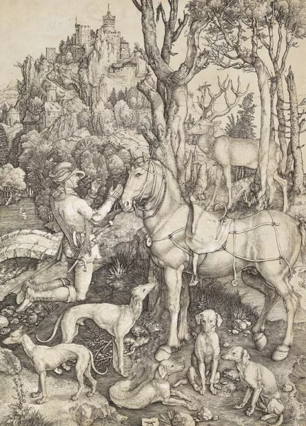 Albrecht Dürer — Der heilige Eustachius (St. Hubertus)