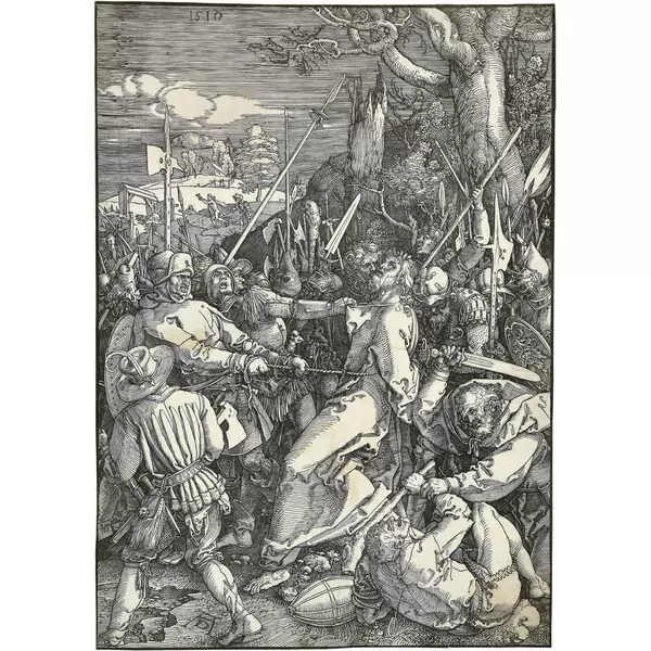 Albrecht Dürer — Die Gefangennahme Christi Blatt 4 der Folge "Die grosse Passion" — Galerie Kornfeld