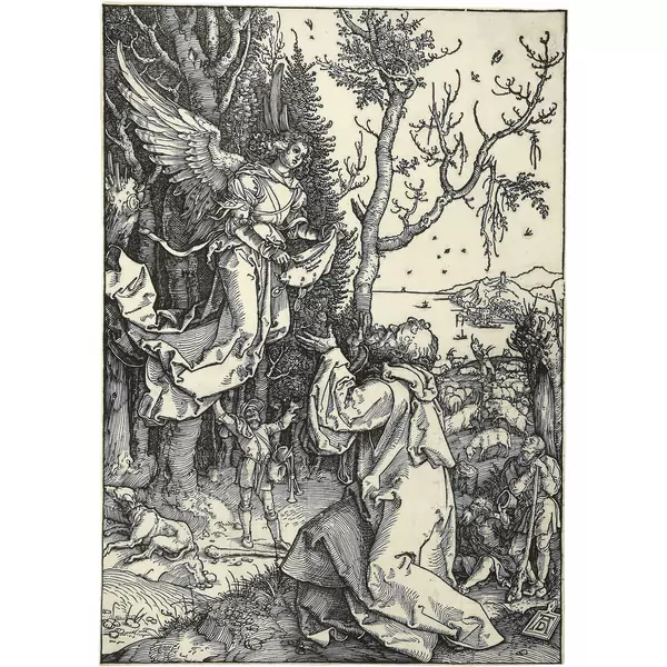 Albrecht Dürer — Joachim auf dem Felde Blatt 3 der Folge "Das Marienleben" — Galerie Kornfeld