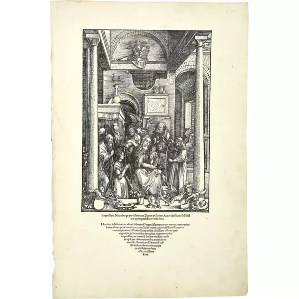 Albrecht Dürer — Mariens Verehrung - Verherrlichung Mariens Blatt 19 der Folge "Das Marienleben" — Galerie Kornfeld