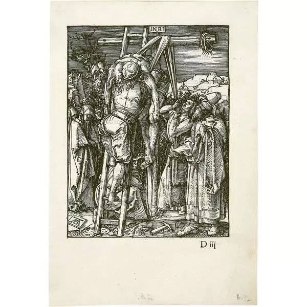 Albrecht Dürer — Die Kreuzabnahme Blatt 27 der Folge "Die kleine Holzschnittpassion" — Galerie Kornfeld