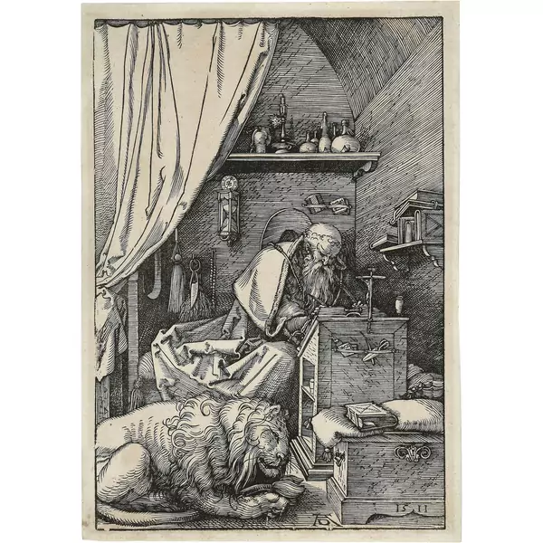 Albrecht Dürer — Der heilige Hieronymus in der Zelle — Galerie Kornfeld