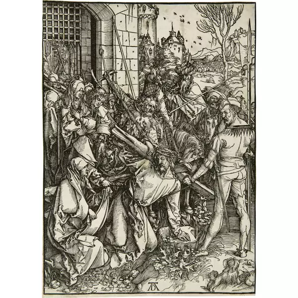 Albrecht Dürer — Die Kreuztragung Christi Blatt 7 der Folge "Die grosse Passion" — Galerie Kornfeld