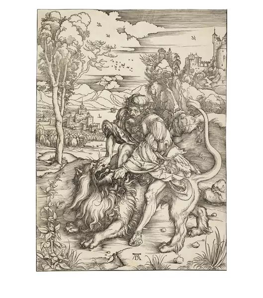 Albrecht Dürer — Samson tötet den Löwen — Galerie Kornfeld