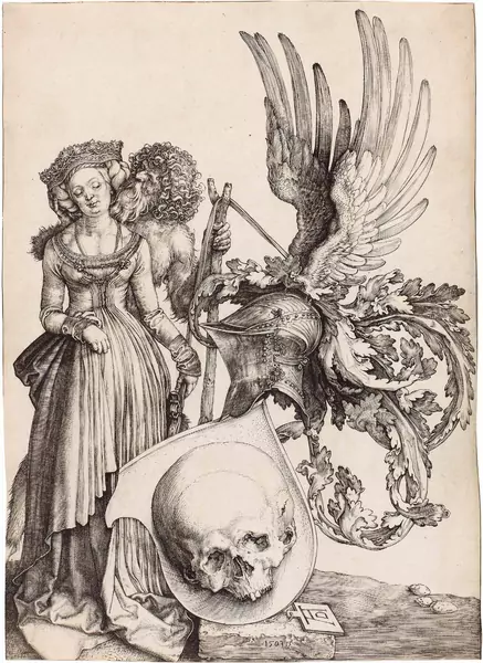Albrecht Dürer — Wappen mit dem Totenkopf — Galerie Kornfeld