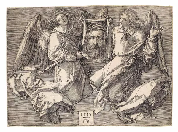 Albrecht Dürer — Das Schweisstuch von zwei Engeln gehalten — Galerie Kornfeld