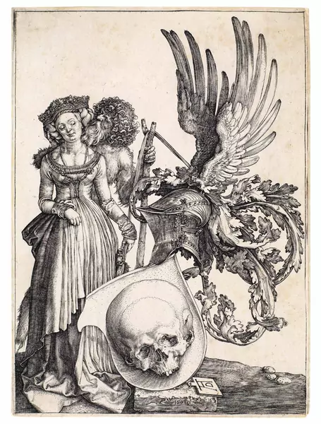 Albrecht Dürer — Wappen mit dem Totenkopf — Galerie Kornfeld