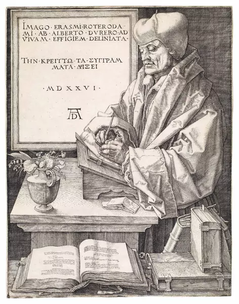 Albrecht Dürer — Erasmus von Rotterdam — Galerie Kornfeld