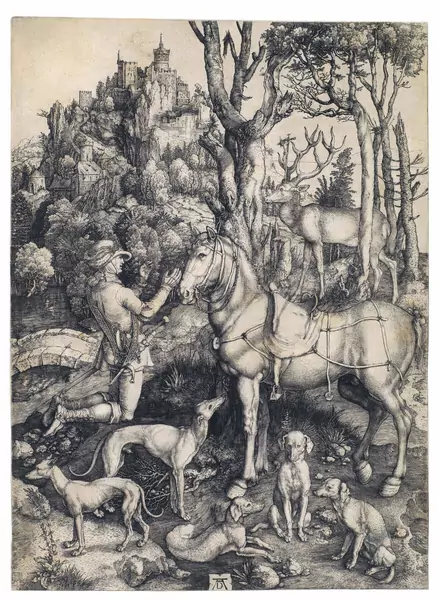 Albrecht Dürer — Sankt Hubertus – Der Heilige Eustachius – Sankt Eustachius — Galerie Kornfeld