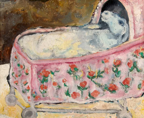 Alex Sadkowsky — Kinderwagen mit Esel als Kind, 1960
