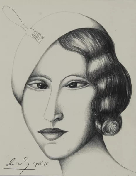 Alex Sadkowsky — Frau mit Gabel, 1986