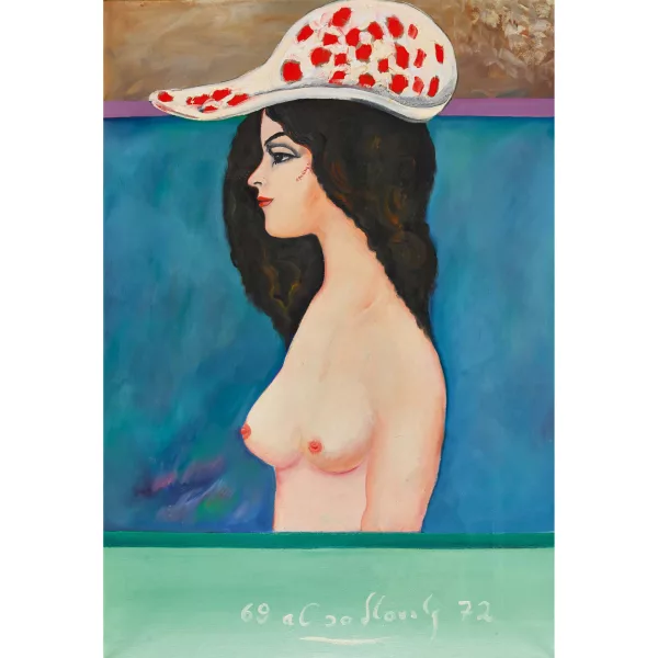 Alex Sadkowsky — Entblösste Dame mit Hut.