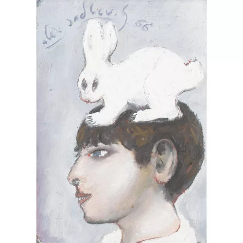 Alex Sadkowsky — Kopfbildnis mit Hase.