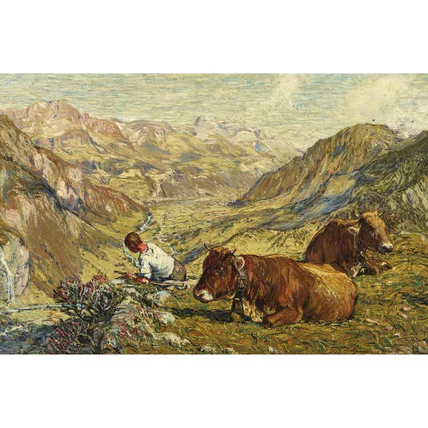 Alexander Leo Soldenhoff — "Aussicht von der Baumgartenalp nach Lintthal".