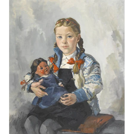 Mädchen mit Puppe