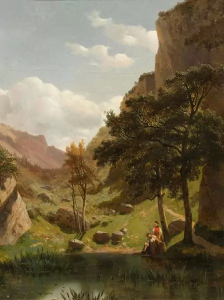 ALEXANDRE CALAME — Tal in den Bergen. Um 1840-50. — Koller Auktionen