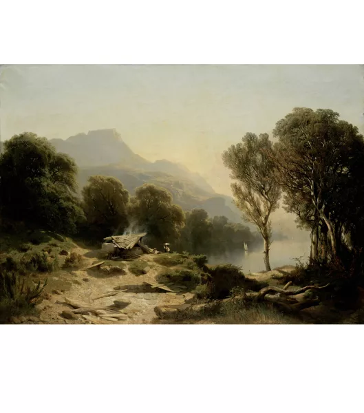 Alexandre Calame — Lac de Genève, à Saint-Gingolph (Effet de soleil)