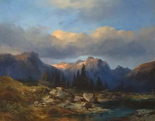 ALEXANDRE CALAME — Paysage avec petit lac de montagne. 1845–50. — Koller Auktionen