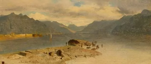 ALEXANDRE CALAME — Le village de La Tour sur le lac de Genève. 1845. — Koller Auktionen