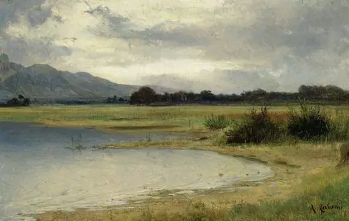 ALEXANDRE CALAME — Bords du lac de Thoune. 1849. — Koller Auktionen