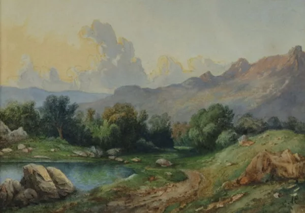 Alexandre Calame — Alexandre Calame (1810-1864), attr. à, \\Paysage