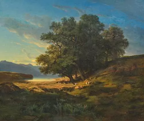 ALEXANDRE CALAME — Chênes, lac de Thoune. 1846. — Koller Auktionen