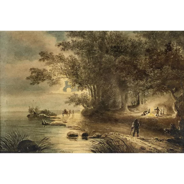 Alexandre Calame — "Insel Rousseau am Genfersee".