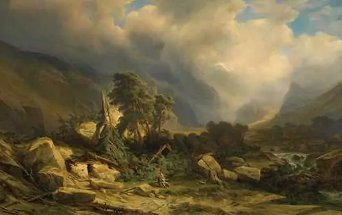 CALAME, ALEXANDRE — L'éboulement (after the storm). 1841. — Koller Auktionen