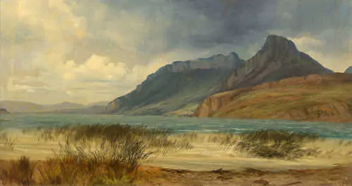 ALEXANDRE CALAME — Gewitterstimmung bei Doing am Lac d'Annecy in Savoyen (Stormy atmosphere at Doing on Lac d'Annecy in Savoy). — Koller Auktionen