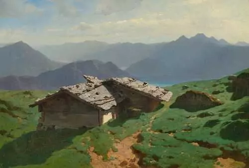 ALEXANDRE CALAME — Chalets de Rigi. 1861. — Koller Auktionen