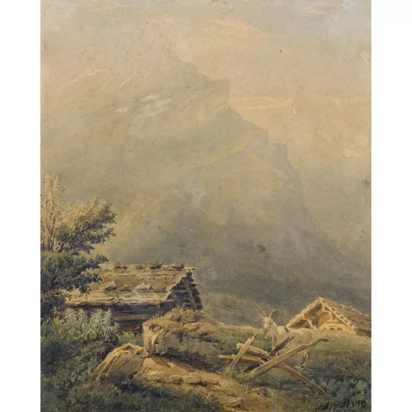 Alexandre Calame — Partie in den Alpen mit Blick auf das Oldenhorn.