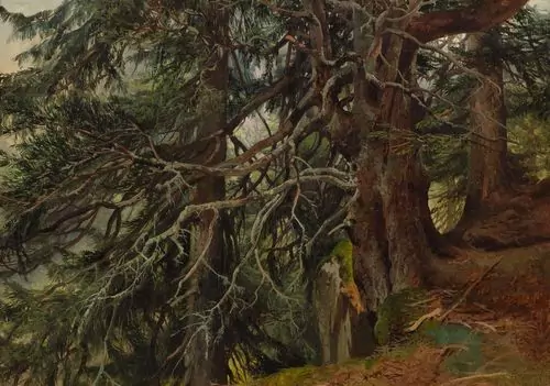 ALEXANDRE CALAME — Sapins près du grand Eiger. Um 1844. — Koller Auktionen