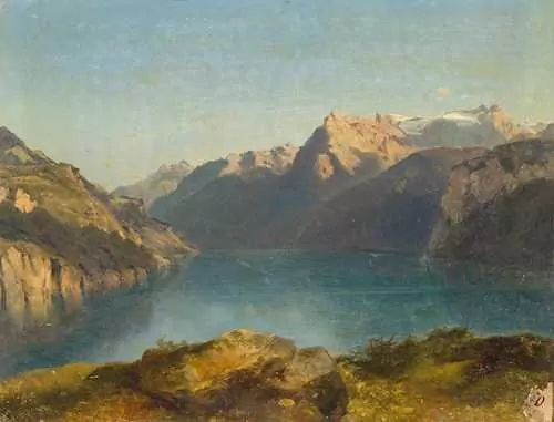 ALEXANDRE CALAME — Study of Lake Lucerne. — Koller Auktionen