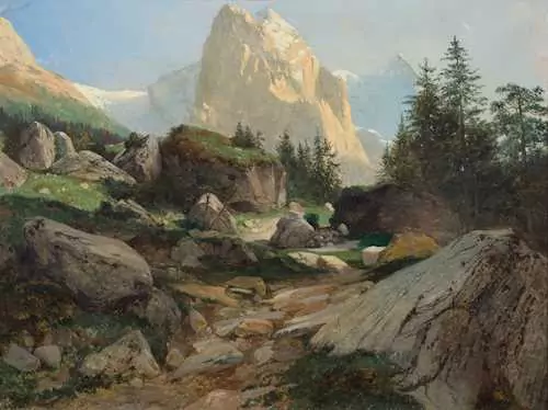 ALEXANDRE CALAME — View of the Wetterhorn. — Koller Auktionen
